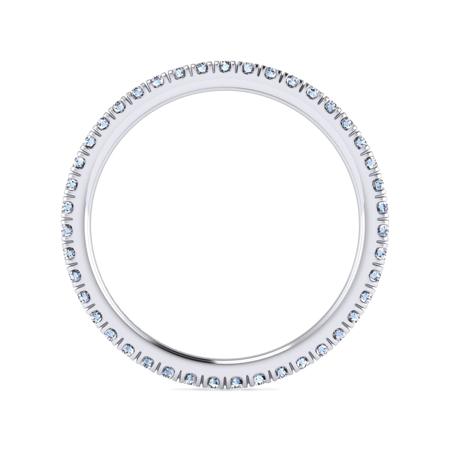 Eternity Band Wedding Ring in 14k White Gold with Round Natural Diamond at Gabriel & Co. - Shot 2