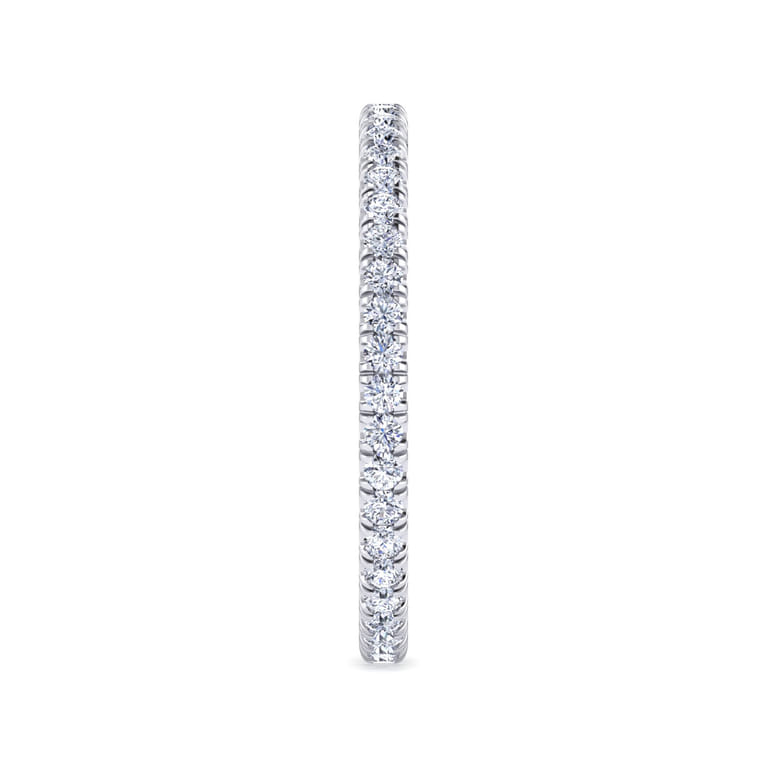 Eternity Band Wedding Ring in 14k White Gold with Round Natural Diamond at Gabriel & Co. - Shot 4
