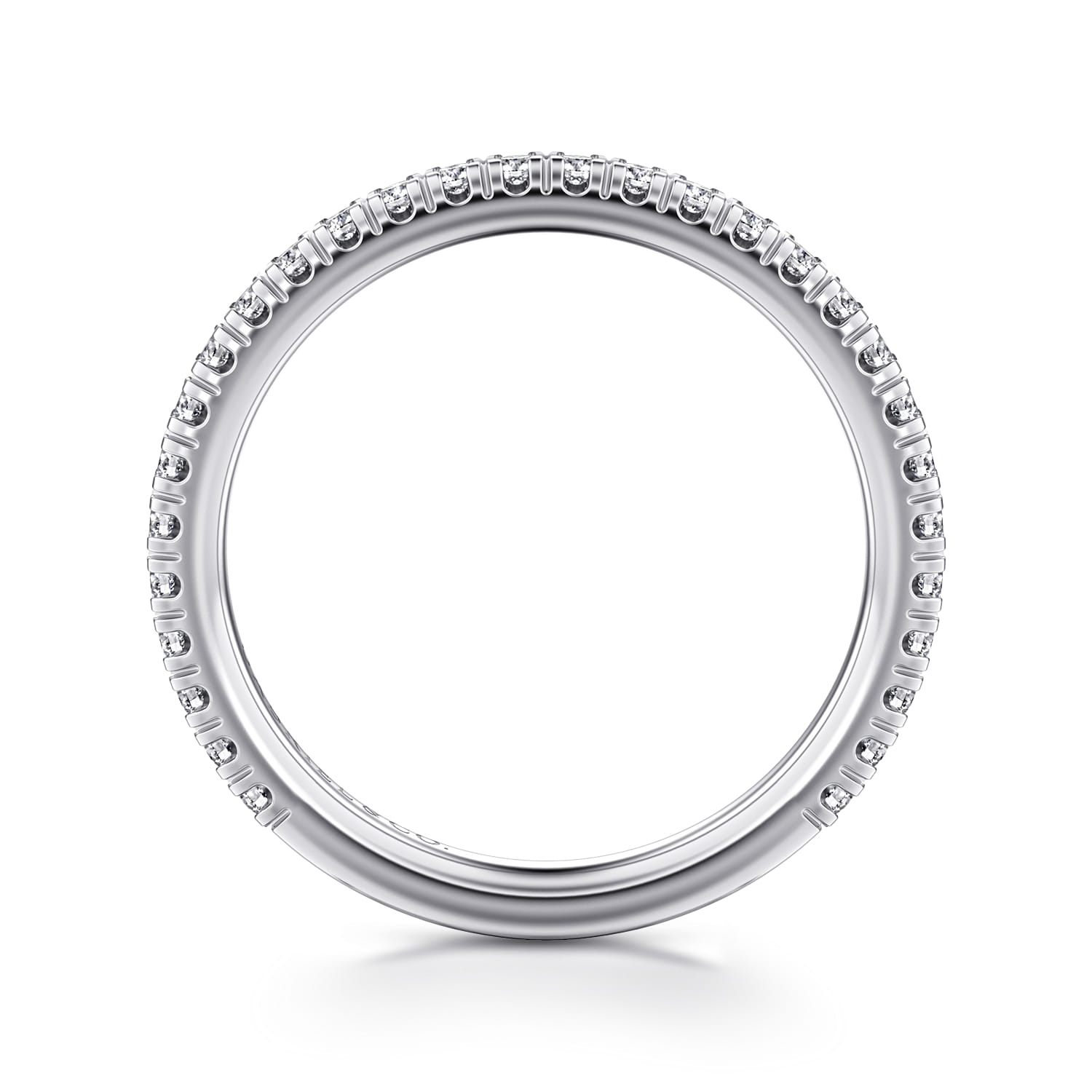 Avignon - 14K White Gold French Pave Diamond Wedding Band