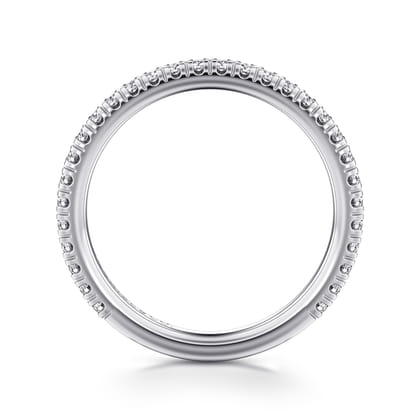 Avignon - 14K White Gold French Pave Diamond Wedding Band