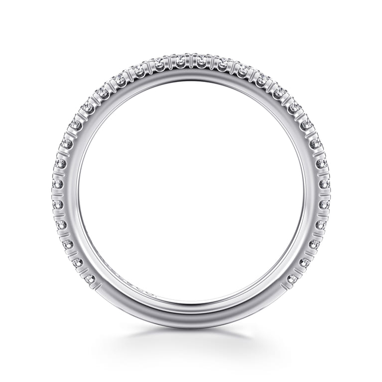Straight Wedding Ring in 14k White Gold with Round Natural Diamond at Gabriel & Co. - Shot 2