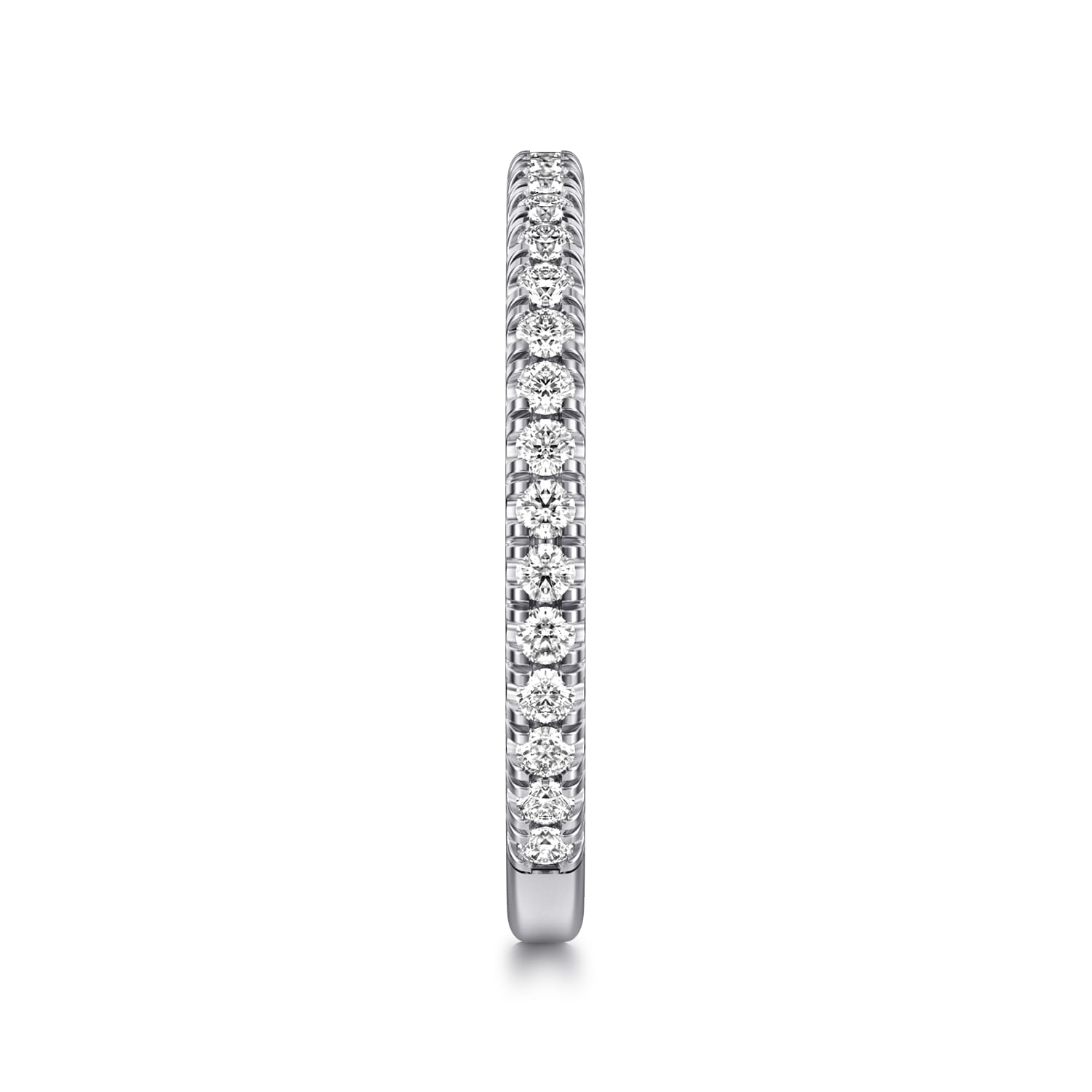 Avignon - 14K White Gold French Pave Diamond Wedding Band