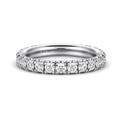 Avignon - 14K White Gold French Pave Diamond Wedding Band