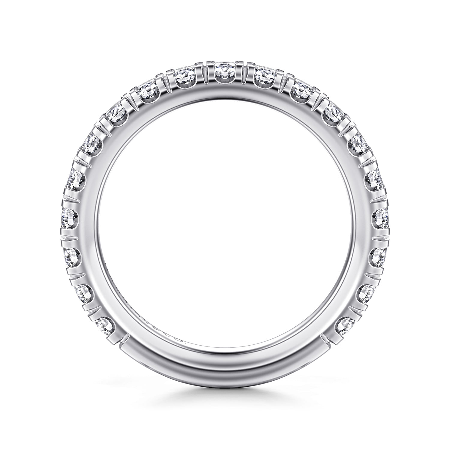 Avignon - 14K White Gold French Pave Diamond Wedding Band