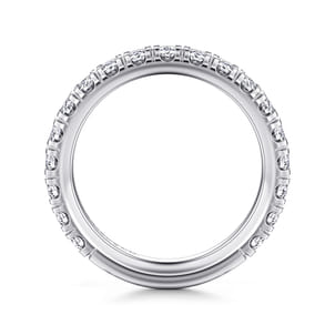 Avignon - 14K White Gold French Pave Diamond Wedding Band