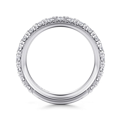 Avignon - 14K White Gold French Pave Diamond Wedding Band