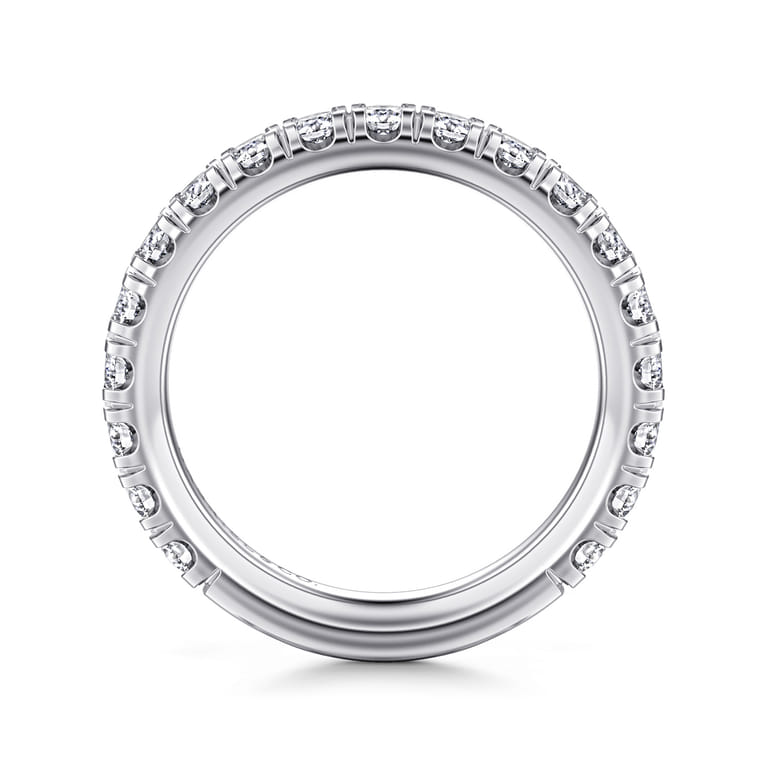 Straight Wedding Ring in 14k White Gold with Round Natural Diamond at Gabriel & Co. - Shot 2