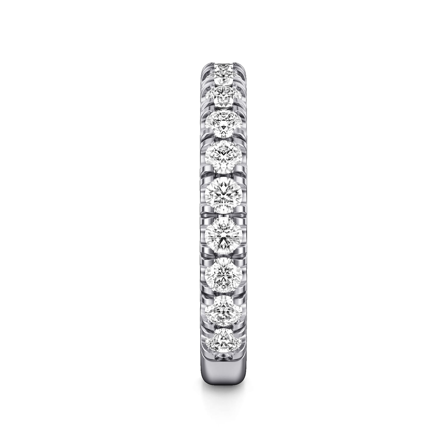 Avignon - 14K White Gold French Pave Diamond Wedding Band