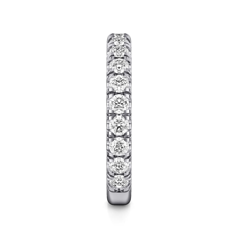 Straight Wedding Ring in 14k White Gold with Round Natural Diamond at Gabriel & Co. - Shot 4