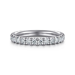 Avignon - 14K White Gold French Pave Set Diamond Anniversary Band