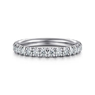 Avignon - 14K White Gold French Pave Set Diamond Anniversary Band