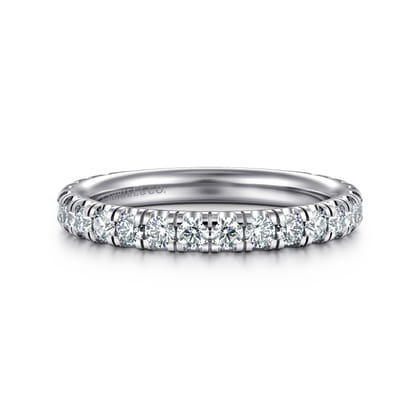 Avignon - 14K White Gold French Pave Set Diamond Anniversary Band