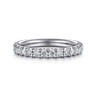 Straight Wedding Ring in 14k White Gold with Round Natural Diamond at Gabriel & Co.