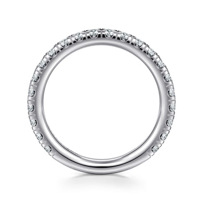 Avignon - 14K White Gold French Pave Set Diamond Anniversary Band