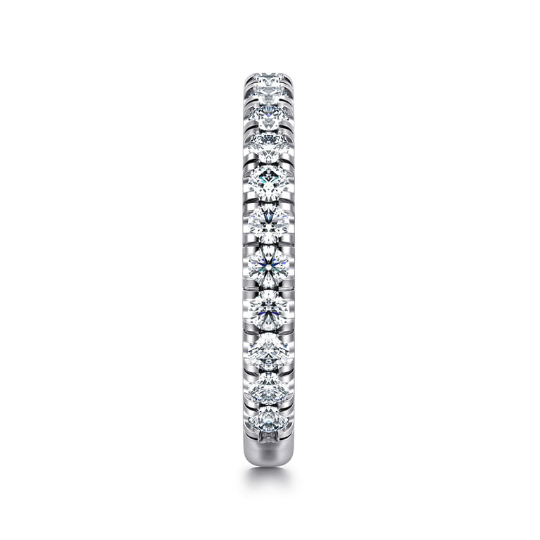 Straight Wedding Ring in 14k White Gold with Round Natural Diamond at Gabriel & Co. - Shot 4