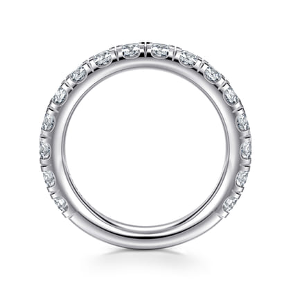 Avignon - 14K White Gold French Pave Set Diamond Anniversary Band