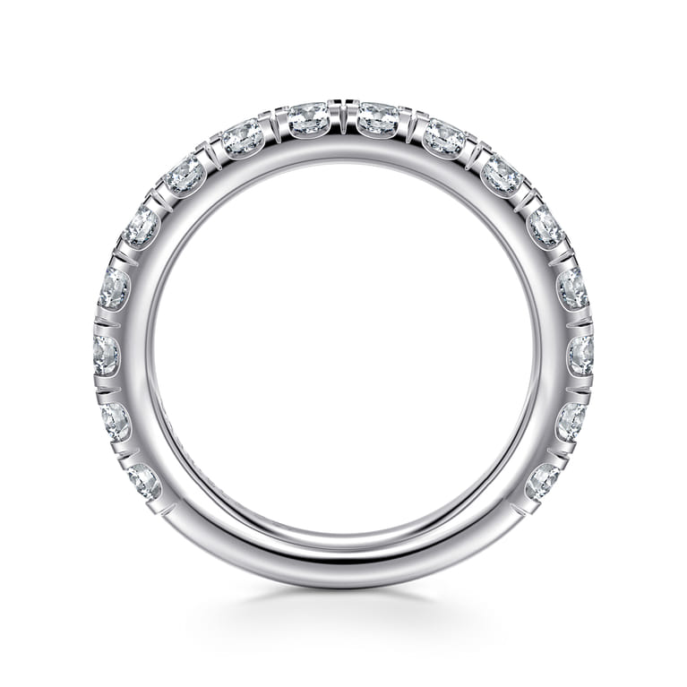 Straight Wedding Ring in 14k White Gold with Round Natural Diamond at Gabriel & Co. - Shot 2