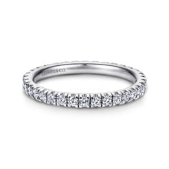 Avignon - 14K White Gold French Pave Set Diamond Eternity Band