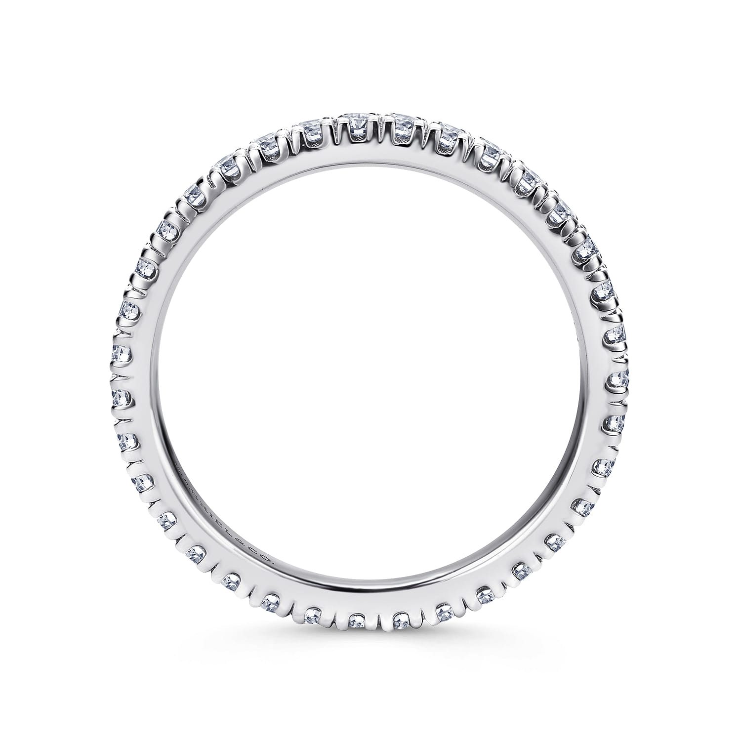 Eternity Band Wedding Ring in 14k White Gold with Round Natural Diamond at Gabriel & Co. - Shot 2