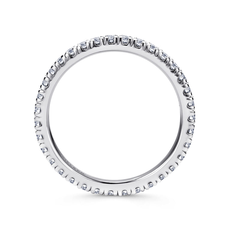 Eternity Band Wedding Ring in 14k White Gold with Round Natural Diamond at Gabriel & Co. - Shot 2