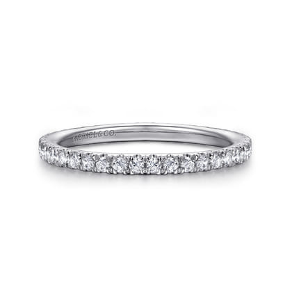Avignon - 14K White Gold French Pave Set Diamond Eternity Band