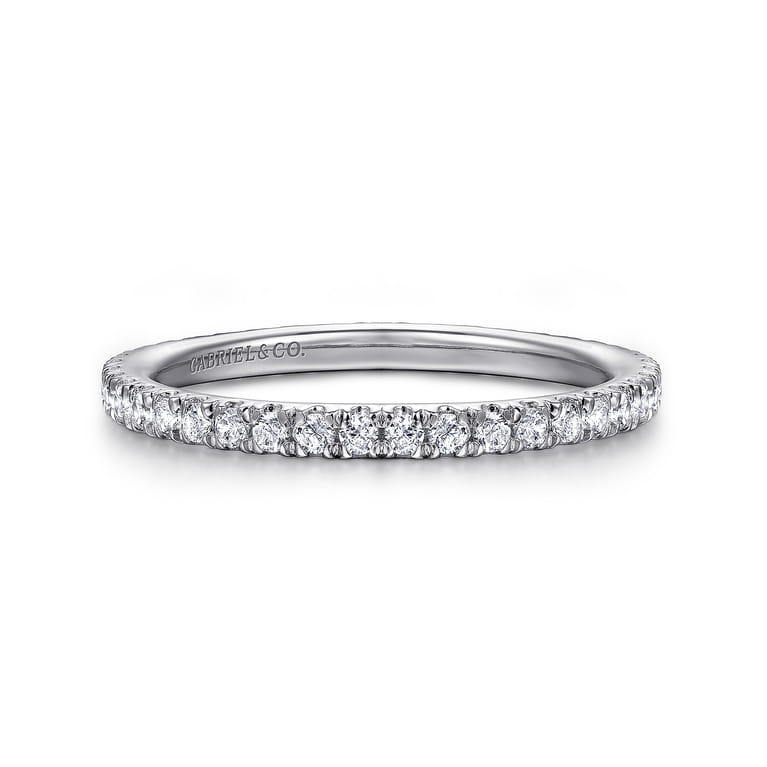 Eternity Band Wedding Ring in 14k White Gold with Round Natural Diamond at Gabriel & Co. - Shot 1