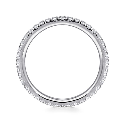 Avignon - 14K White Gold French Pave Set Diamond Eternity Band