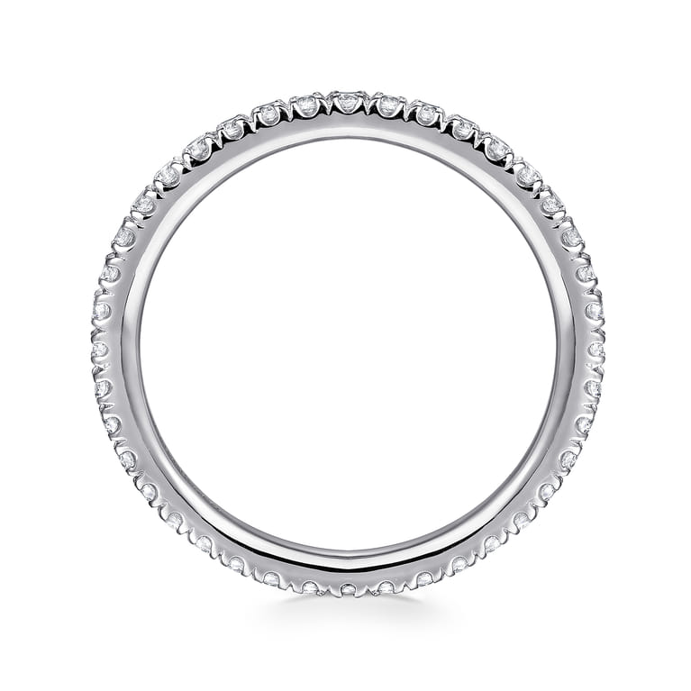 Eternity Band Wedding Ring in 14k White Gold with Round Natural Diamond at Gabriel & Co. - Shot 2