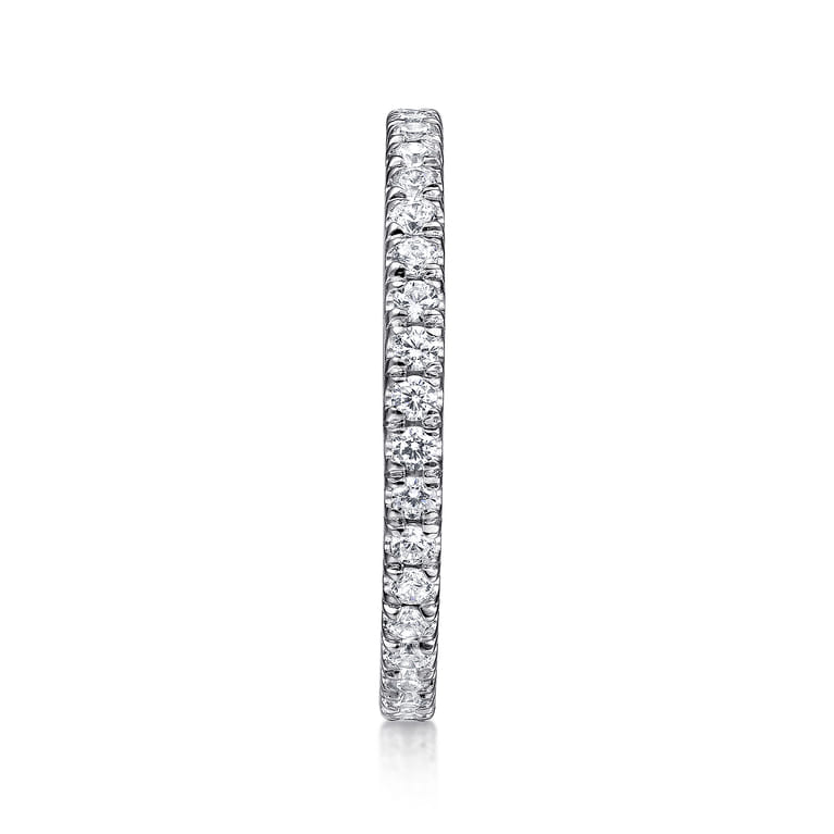 Eternity Band Wedding Ring in 14k White Gold with Round Natural Diamond at Gabriel & Co. - Shot 4