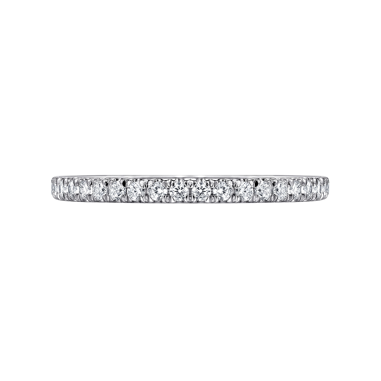 Eternity Band Wedding Ring in 14k White Gold with Round Natural Diamond at Gabriel & Co. - Shot 6