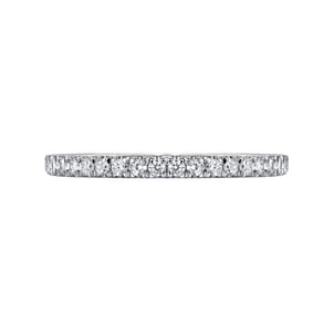 Avignon - 14K White Gold French Pave Set Diamond Eternity Band