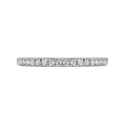 Avignon - 14K White Gold French Pave Set Diamond Eternity Band