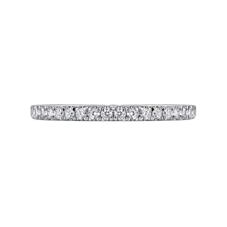 Eternity Band Wedding Ring in 14k White Gold with Round Natural Diamond at Gabriel & Co. - Shot 6