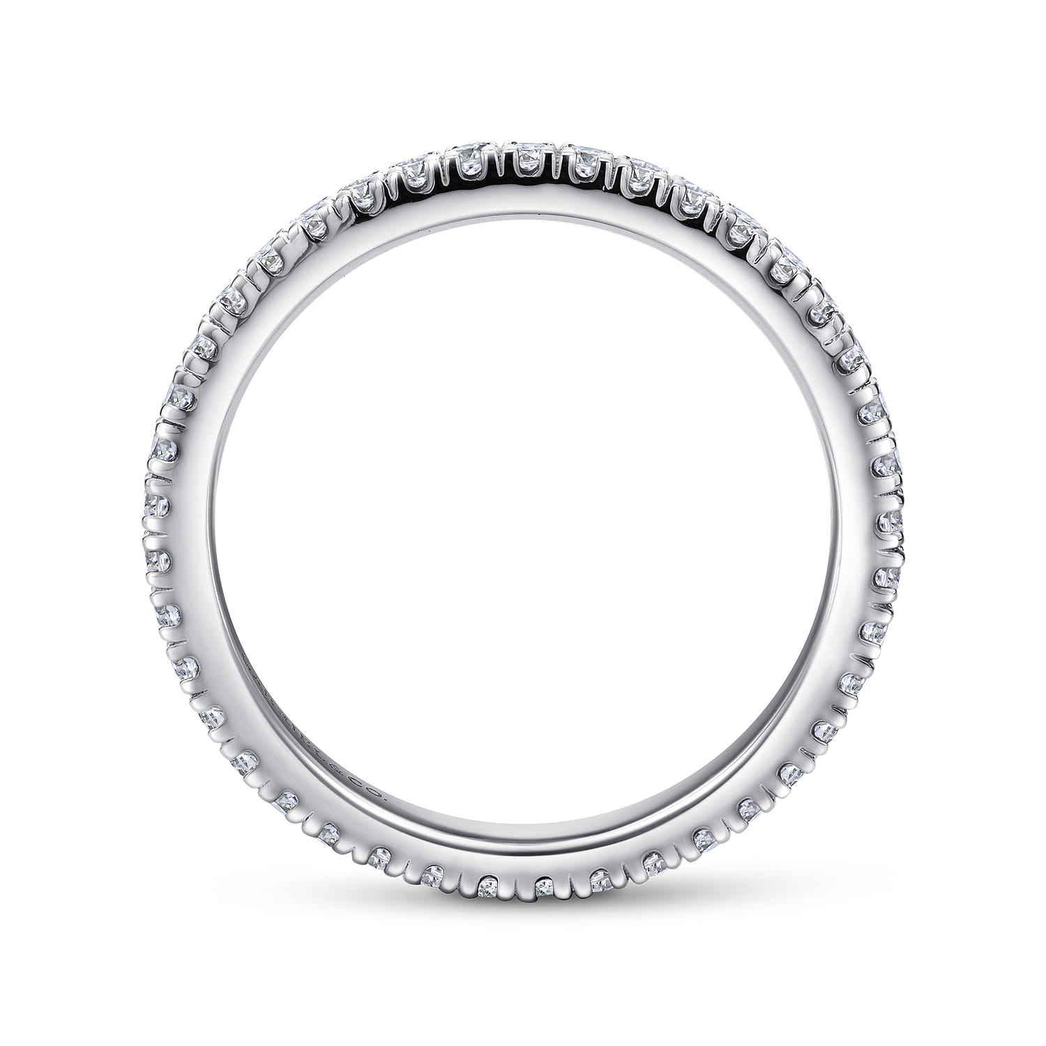 Eternity Band Wedding Ring in 14k White Gold with Round Natural Diamond at Gabriel & Co. - Shot 2