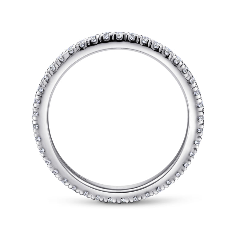 Eternity Band Wedding Ring in 14k White Gold with Round Natural Diamond at Gabriel & Co. - Shot 2