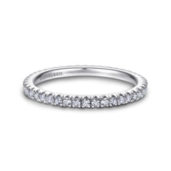 Avignon - 14K White Gold French Pave Set Diamond Eternity Band