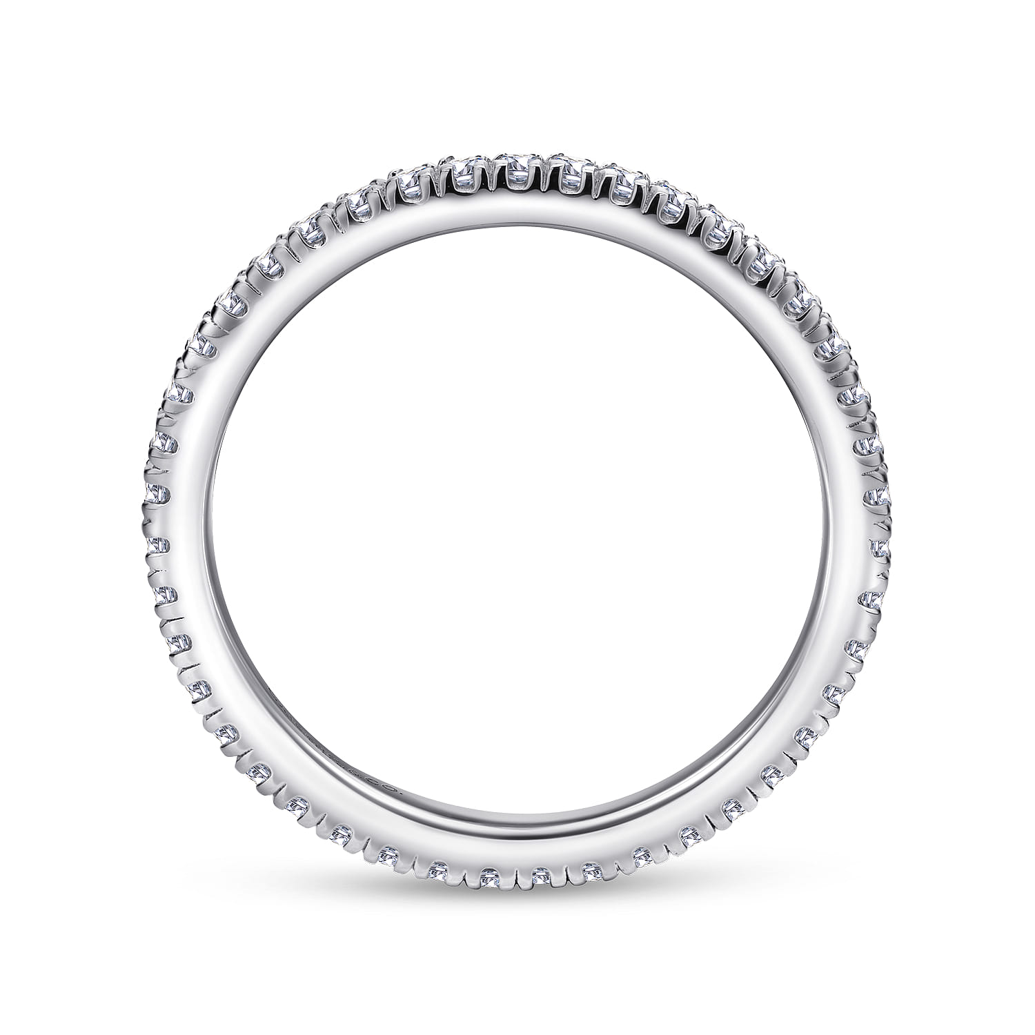 Eternity Band Wedding Ring in 14k White Gold with Round Natural Diamond at Gabriel & Co. - Shot 2