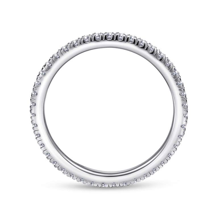 Eternity Band Wedding Ring in 14k White Gold with Round Natural Diamond at Gabriel & Co. - Shot 2