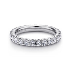Avignon - 14K White Gold French Pave Set Diamond Eternity Band