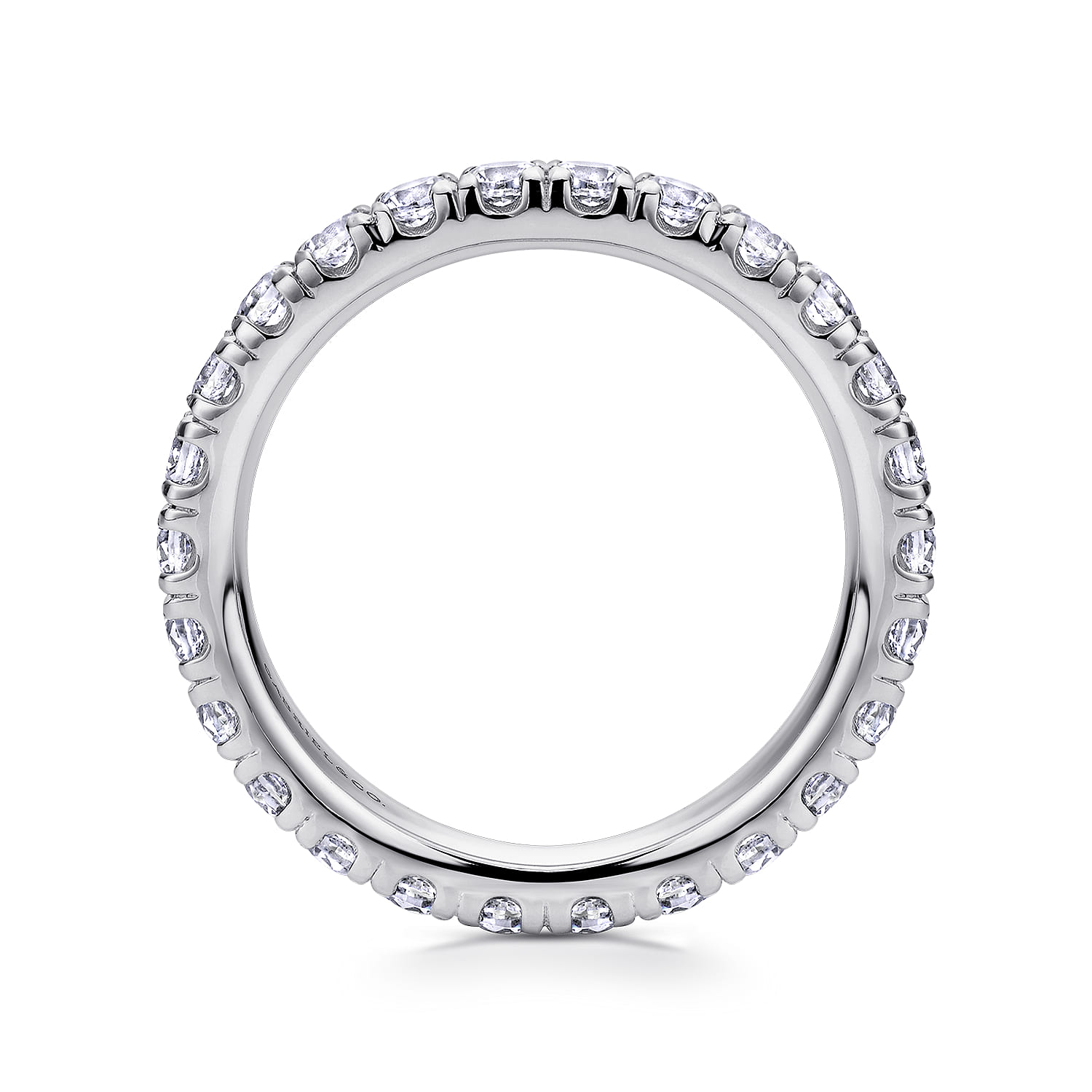 Eternity Band Wedding Ring in 14k White Gold with Round Natural Diamond at Gabriel & Co. - Shot 2