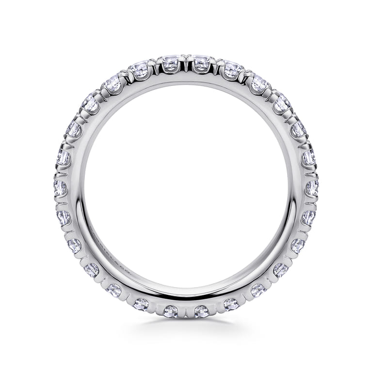 Eternity Band Wedding Ring in 14k White Gold with Round Natural Diamond at Gabriel & Co. - Shot 2