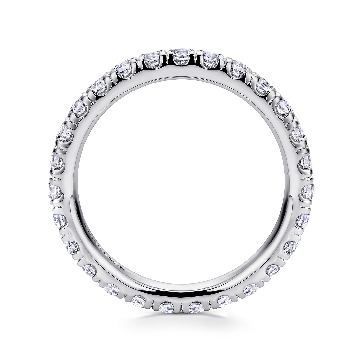 Eternity Band Wedding Ring in 14k White Gold with Round Natural Diamond at Gabriel & Co. - Shot 2