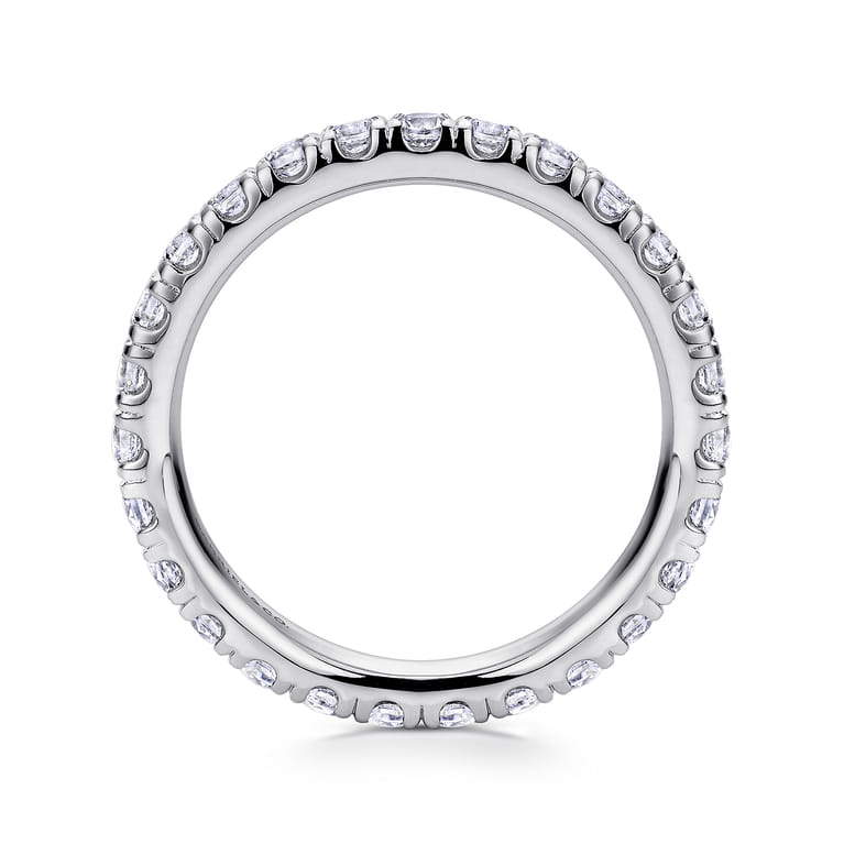 Eternity Band Wedding Ring in 14k White Gold with Round Natural Diamond at Gabriel & Co. - Shot 2