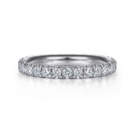 Avignon - 14K White Gold French Pave Set Diamond Eternity Band