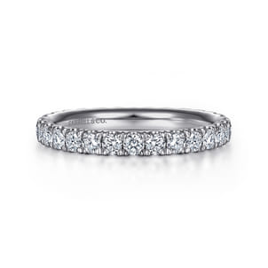 Avignon - 14K White Gold French Pave Set Diamond Eternity Band
