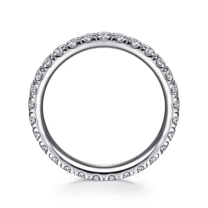 Avignon - 14K White Gold French Pave Set Diamond Eternity Band