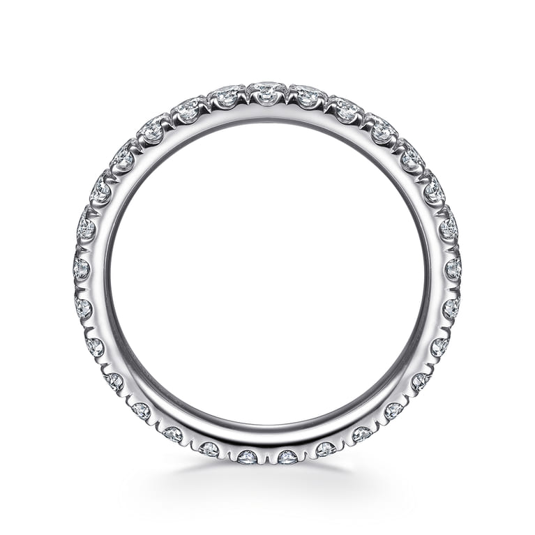 Eternity Band Wedding Ring in 14k White Gold with Round Natural Diamond at Gabriel & Co. - Shot 2