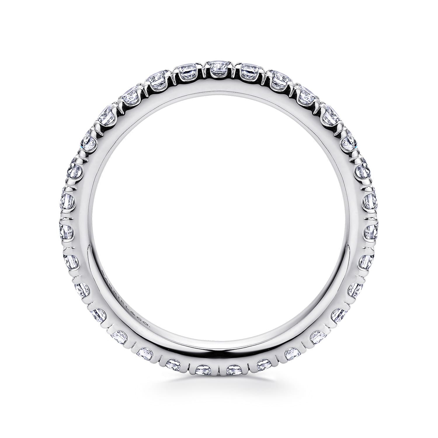 Eternity Band Wedding Ring in 14k White Gold with Round Natural Diamond at Gabriel & Co. - Shot 2