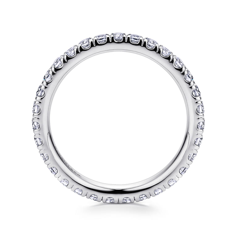 Eternity Band Wedding Ring in 14k White Gold with Round Natural Diamond at Gabriel & Co. - Shot 2