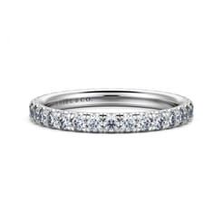 Avignon - 14K White Gold French Pave Set Diamond Eternity Band